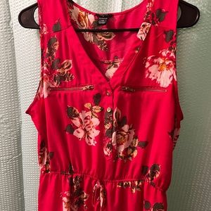 Floral pink tank top shirt